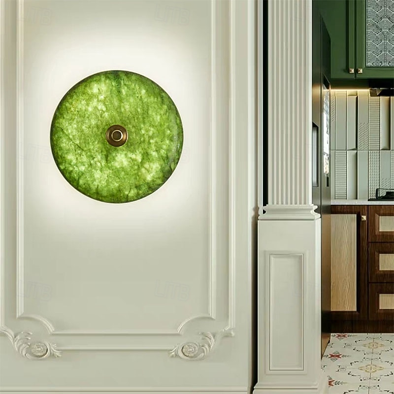 Aplique de pared de mármol, apliques de pared modernos, apliques de pared de estilo rústico con pantalla de vidrio transparente, apliques de pared para sala de estar, dormitorio, escalera, baño, 2025 - $187.99 –P1