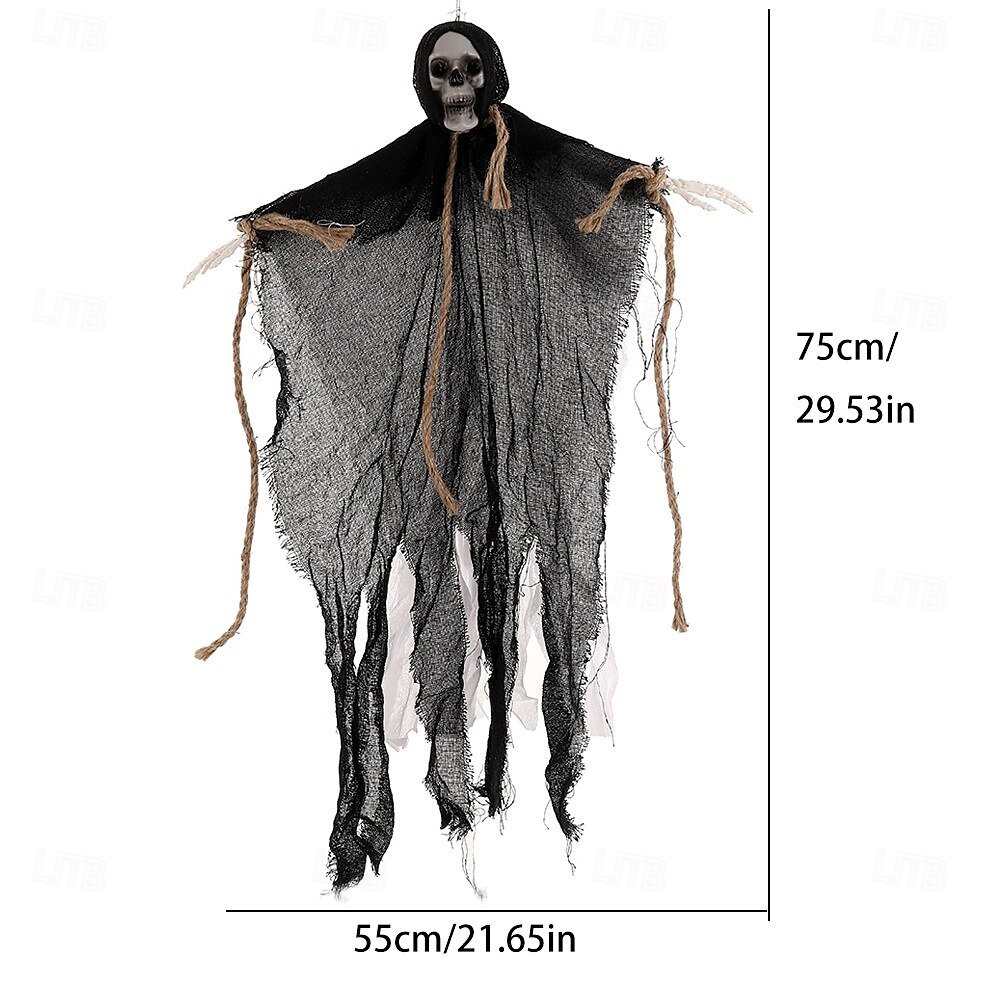 2er-Pack hängende Halloween-Dekorationen mit Skelettgeistern, Sensenmänner für Halloween-Außendekorationen, fliegendes Halloween-Skelett-Geist, Spukhaus-Requisite, Party-Dekor 2025 - $12.99 –P7