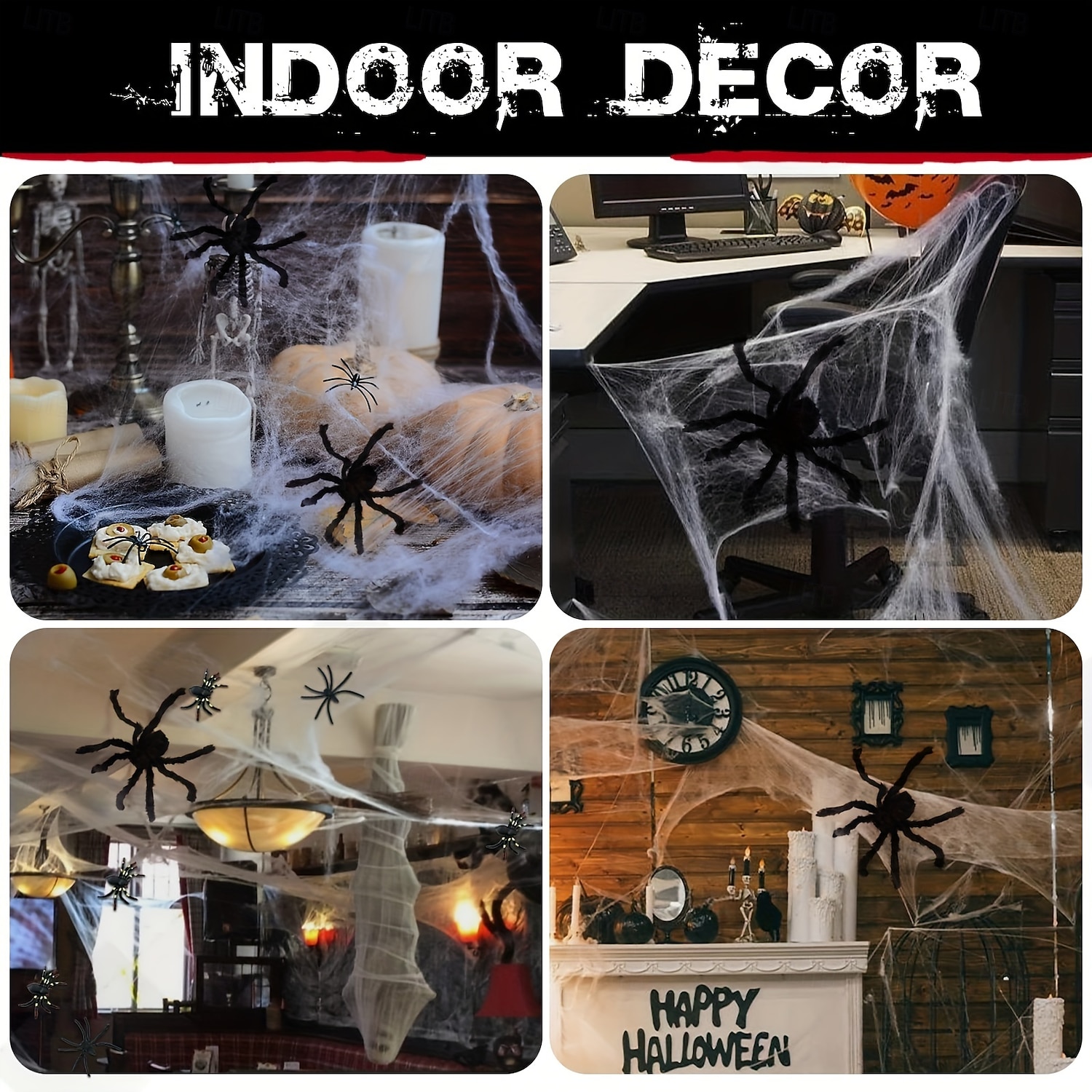 εξωτερικές διακοσμήσεις για το Halloween, μαύρες τρομακτικές γιγάντιες ψεύτικες τριχωτές αράχνες για διακόσμηση πάρτι αυλής 2025 - $24.99 –P7