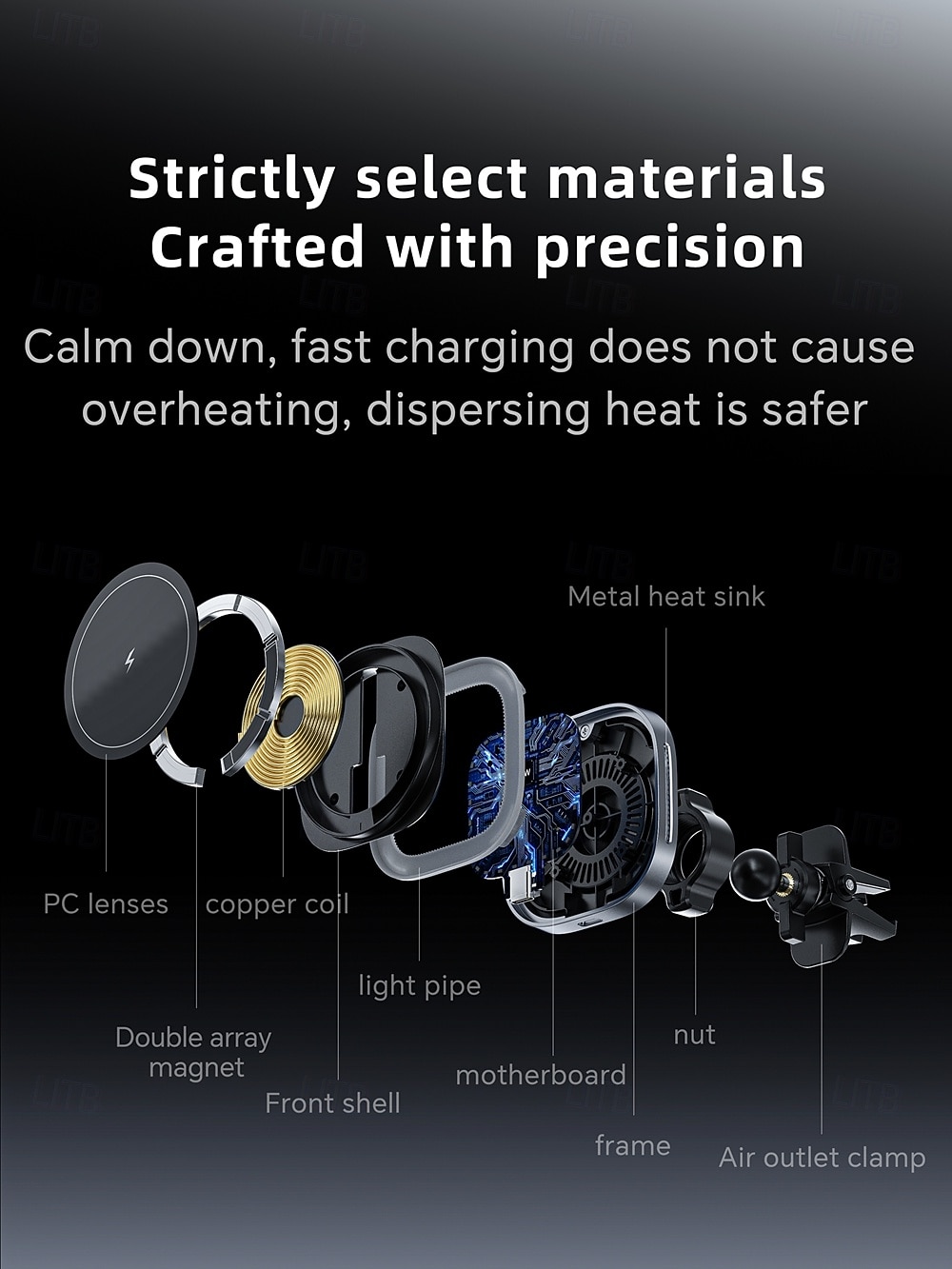 Qi2 15W Magnetic Car Phone Holder Wireless Charger Stand for IPhone 15 16 Pro Max Charging for Magsafe Car Charger LED INNOTREE 2026 - $38.99 –P6