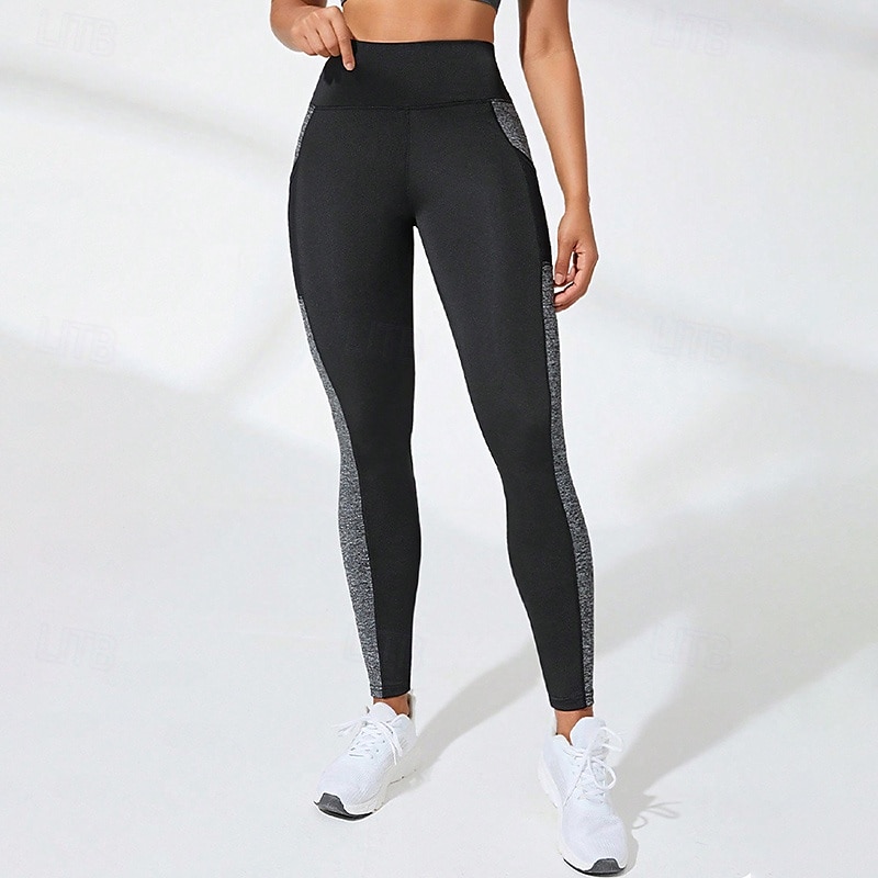 Dámské Legíny Capri Legíny na jógu Kapsy Zaštíhlující Vysoký pas Tělocvična Taneční Sportovní Spodní část oděvu Barevné bloky Černá Podzim Sportovní Sportovní oděvy Těsný střih 2026 - $13.99 –P2