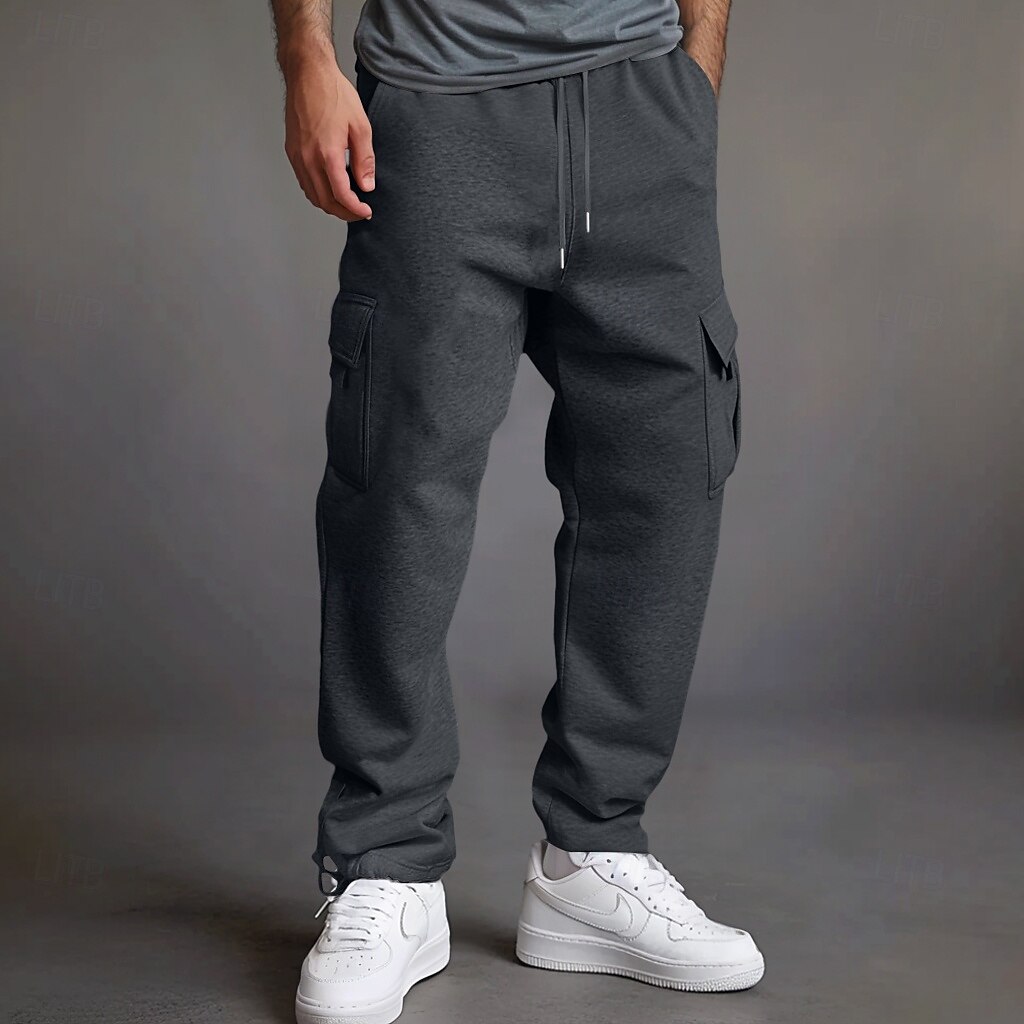 Hombre Pantalones cargo Pantalones de lana Pantalones de Deporte Persona que practica jogging Pantalones Cintura elástica Correa Multi bolsillo Color sólido Plano Resistente al Viento Al Aire Libre 2025 - $21.99 –P3