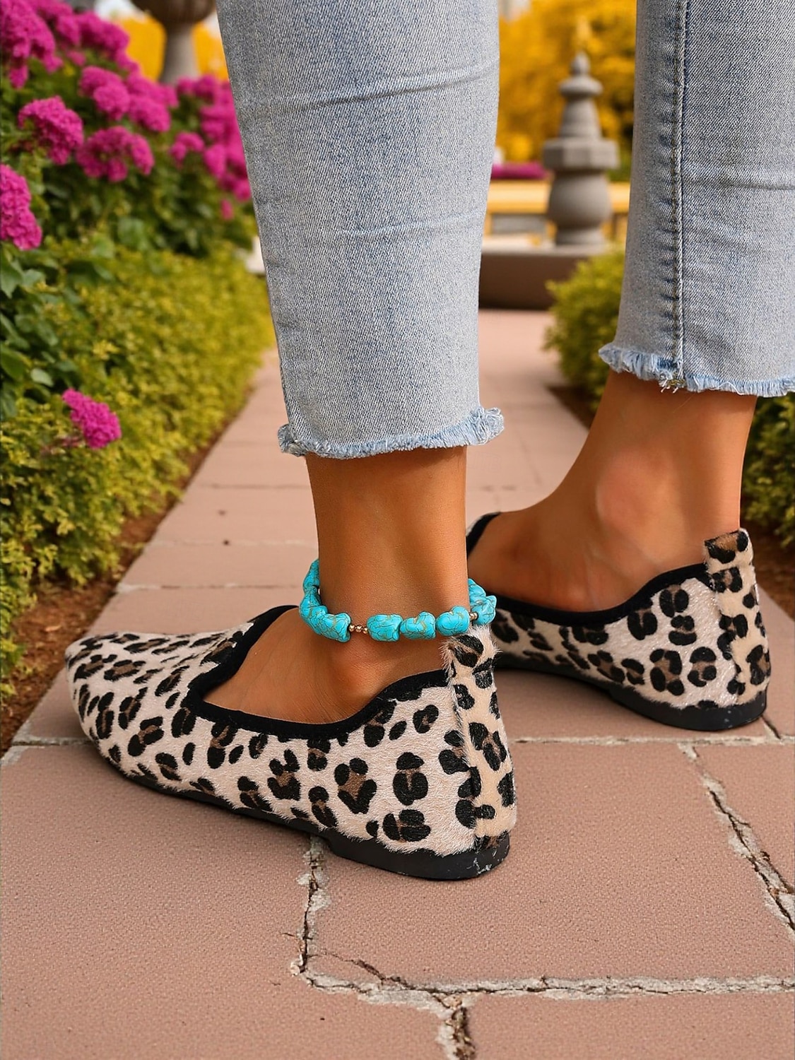 Mocassini da donna con stampa leopardata - scarpe basse casual slip-on con stampa animalier, comode scarpe da passeggio con punta affilata per l'uso quotidiano, passeggiate all'aperto e viaggi del 2025 a $24.99 –P7