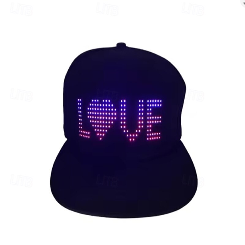 Casquette intelligente Bluetooth multilingue à LED, chapeau Bluetooth personnalisé, application mobile, contrôle, édition, affichage LED, chapeau, lampe LED, mot de 2025 ? $36.99 –P3