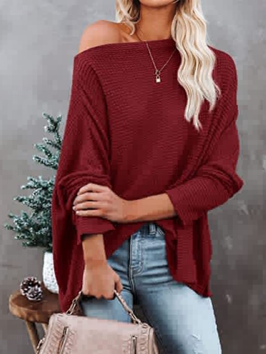 Femmes Chemise Couleur Unie Élégant Occasionnel manche longue Col ras du cou Hauts Réguliers Quotidien Argent Noir Blanche Vin Bleu Été Printemps Automne de 2025 ? $25.99 –P3