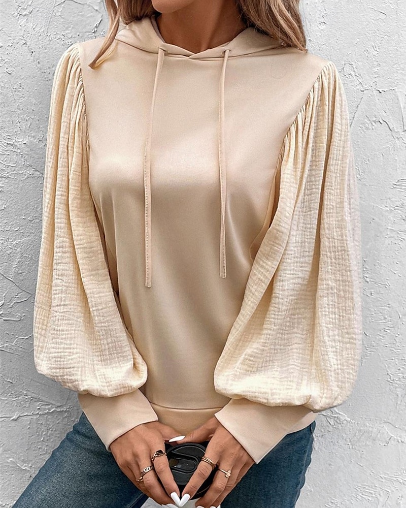 Femmes Sweat à capuche Uni Streetwear Occasionnel Confortable manche longue À capuche Hauts Réguliers Rue Fête Sortir Cordon de serrage Kaki Printemps Automne de 2025 ? $29.99 –P5