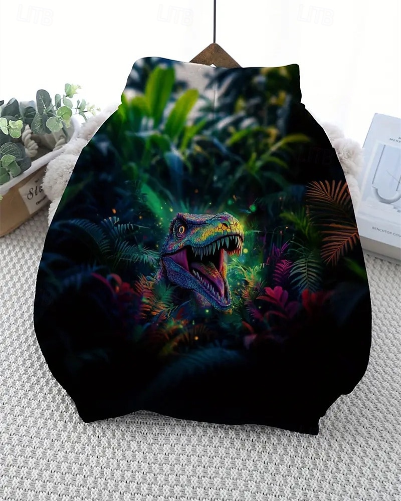 Pojkar 3D Dinosaurie Huvtröja Långärmad Vår Höst Mode Streetwear Barn 4-12 år Huva Utomhus Ledigt Dagligen Normal 2025 - $18.99 –P4