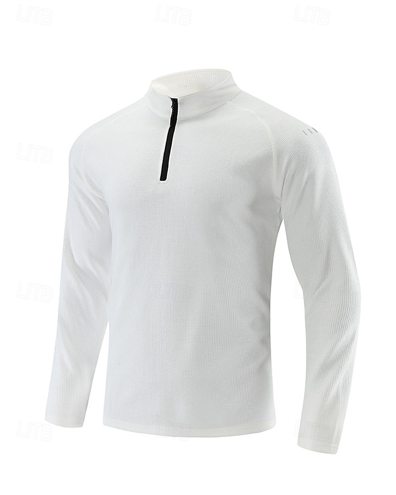 Hombre Camisa de entrenamiento Top para correr Cremallera de un cuarto Manga Larga Camiseta Otoño UPF 50 Secado rápido Ligero Dispersor de humedad Pesca Senderismo Corriendo Ropa de deporte Ropa de 2025 - $17.99 –P5