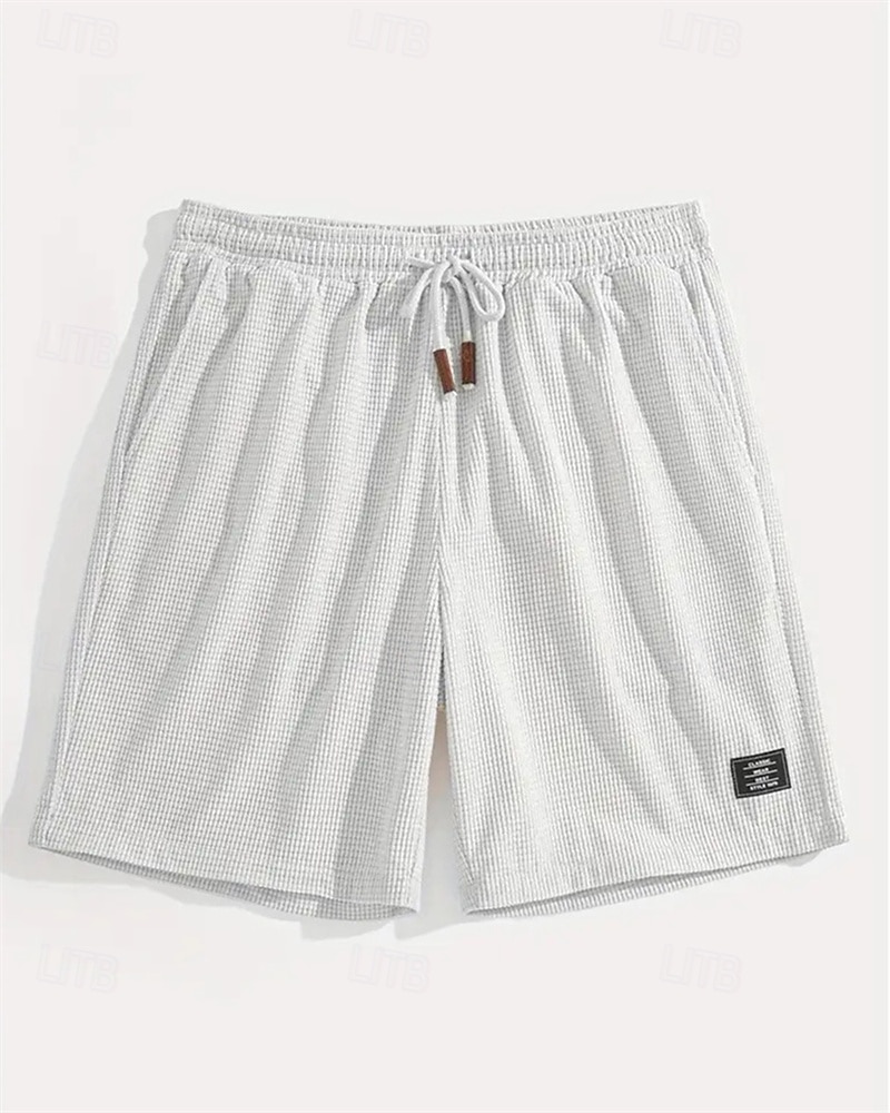 Męskie Szorty waflowe Szorty Letnie szorty Szorty na co dzień Kieszeń Elastyczny pas Ściągana na sznurek Równina Komfort Oddychający Do kolan Na zewnątrz Urlop Sportowy Codzienny Czarny Biały Średnio 2026 - $17.99 –P2