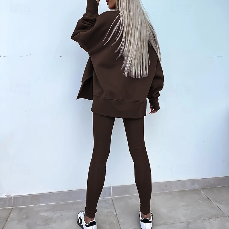 Dámské Tepláková souprava Mikina s kapucí Legíny na běhání Rozparek Jednobarevné Celotělové oblečení Jaro Podzim Černá Růžová Tělocvična Výcivk Běh Vysoký pas Větruvzdorné Lehká váha Odvod vlhkosti 2026 - $34.99 –P6