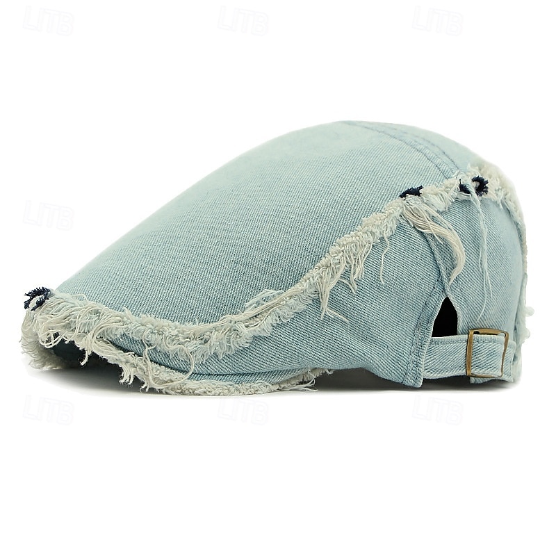 Herren Schiebermütze Ascot-Hut Zeitungsjungenmütze Blau Dunkel Blau Jeansstoff Mode Lässig Straße Täglich Einfach Verstellbar Sonnenschutz Atmungsaktiv 2025 - $11.49 –P8