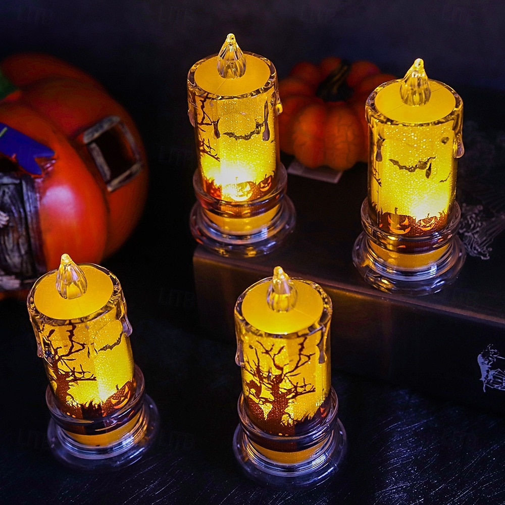 2 szt. nagrobek czarnego kota na Halloween, elektroniczna świeca LED, oświetlenie do wnętrz i na zewnątrz, do restauracji, sypialni, na świąteczną atmosferę, dekoracyjna oprawa świetlna 2025 - $10.99 –P1