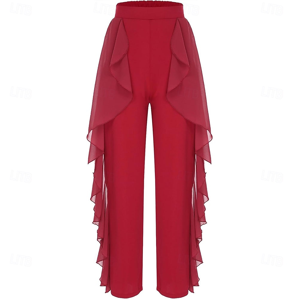 Damen Latein Tanzhose Tango Salsa Samba Tanzhose Rock fließende Hose Bauchtanzhose 2025 - $22.99 –P9