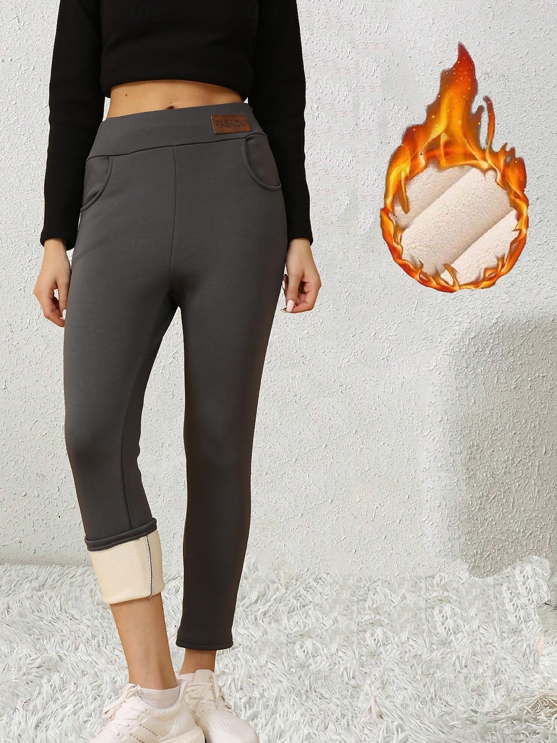 Mujer Talla EU / US Medias Elegante Ropa Deportiva Longitud total Tiro Alto Color sólido De Punto Básico Confortable Suave Cómodo Microelástico Deporte Casual Diario Gris oscuro Invierno Delgado 2025 - $18.99 –P5