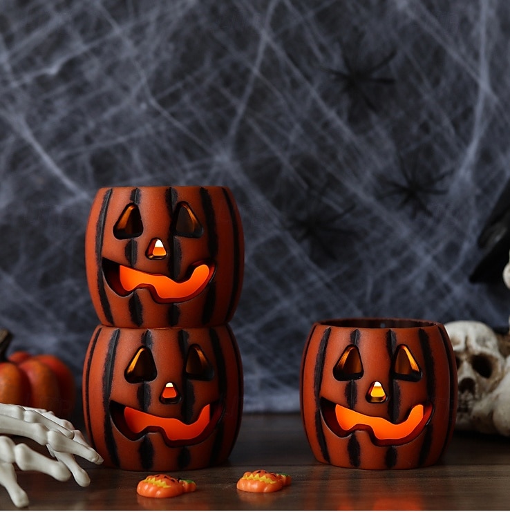 1 kpl halloween-kurpitsan muotoinen led-elektroninen kynttilävalo sisä- ja ulkotiloihin juhla-makuuhuoneen ravintolan juhlava tunnelma koristevalo 2025 - $6.49 –P6