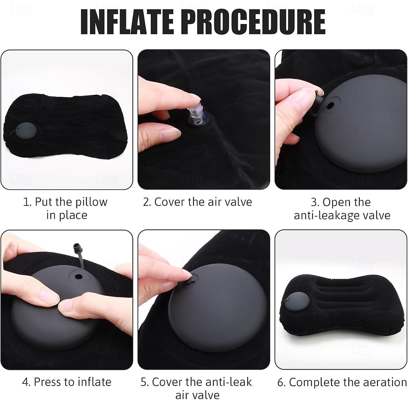 cojín de playa inflable &Almohada de camping: almohada de viaje portátil con tejido polar coral, diseño sin relleno para playa, oficina y hogar - azul verdoso &Limpieza de puntos negros, solo asientos 2025 - $10.99 –P4