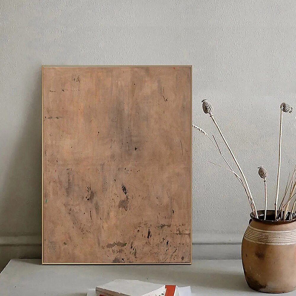 Ručně malovaná olejomalba na plátně, nástěnná dekorace ve stylu wabi-sabi, jednoduchá abstraktní pro domácí dekoraci, napnutý rám, závěsný obraz/rolovaný bezrámový, nenapnutý obraz 2025 - $54.99 –P6