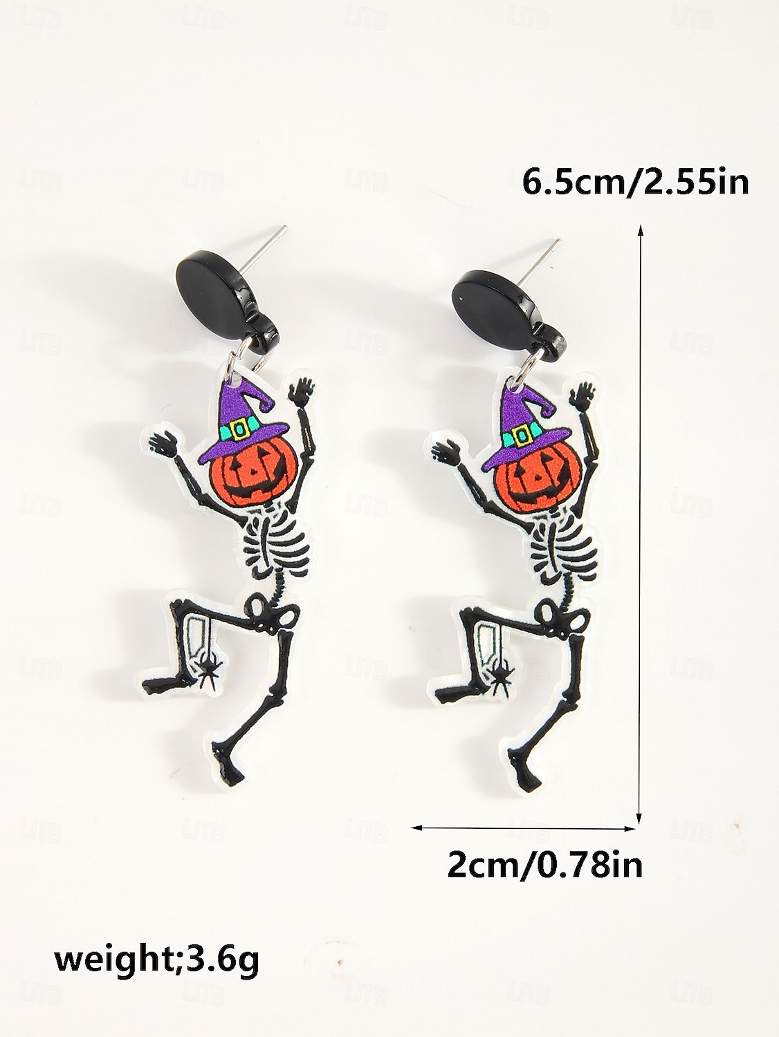 Halloween-øredobber i akryl til dame – lett spøkelseshatt, gresskarhatt og heksehatt &Skjelettdesign for tenåringer og voksne, perfekt for Halloween-kostymer og festtilbehør 2025 - $9.99 –P2