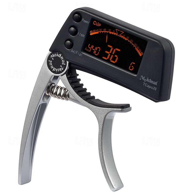 Accordatore per capotasto per chitarra a doppio uso con display LCD, in lega di zinco, 2 in 1, capotasto e accordatore per chitarra acustica elettrica, strumento di regolazione precisa del 2025 a $29.99 –P13