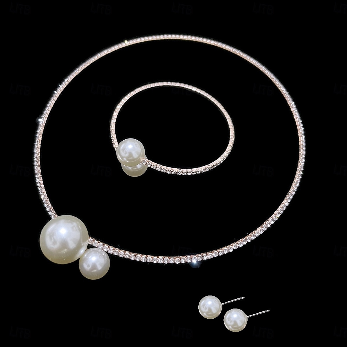 Los sistemas nupciales de la joyería 1 Legierung Pendientes Collare Pulseras Mujer Elegante Lujo Bonito Geométrico Alegría Forma Geométrica Conjunto de joyas Para Fiesta 2025 - $28.99 –P3