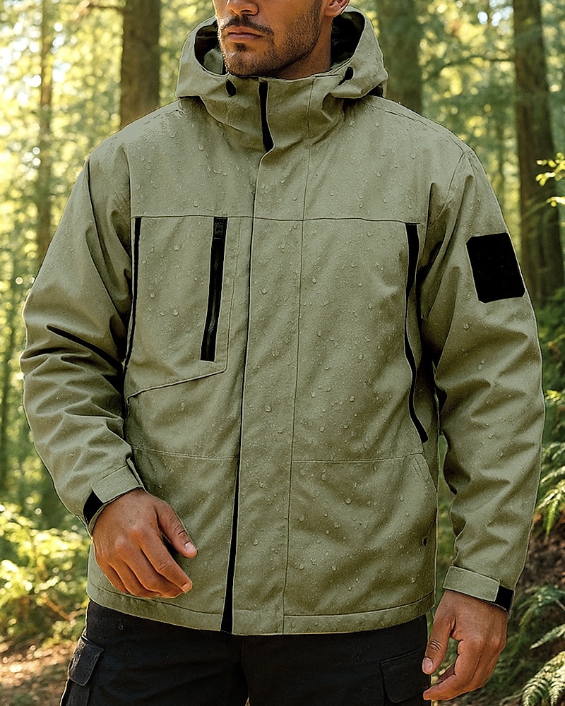 Homme Coupe-Vent Veste de randonnée Imperméable Extérieur Imperméable Coupe-vent Léger Tenues de randonnée Vêtements de randonnée Printemps Automne Top Camping / Randonnée / Spéléologie Course Noir de 2025 ? $28.99 –P5