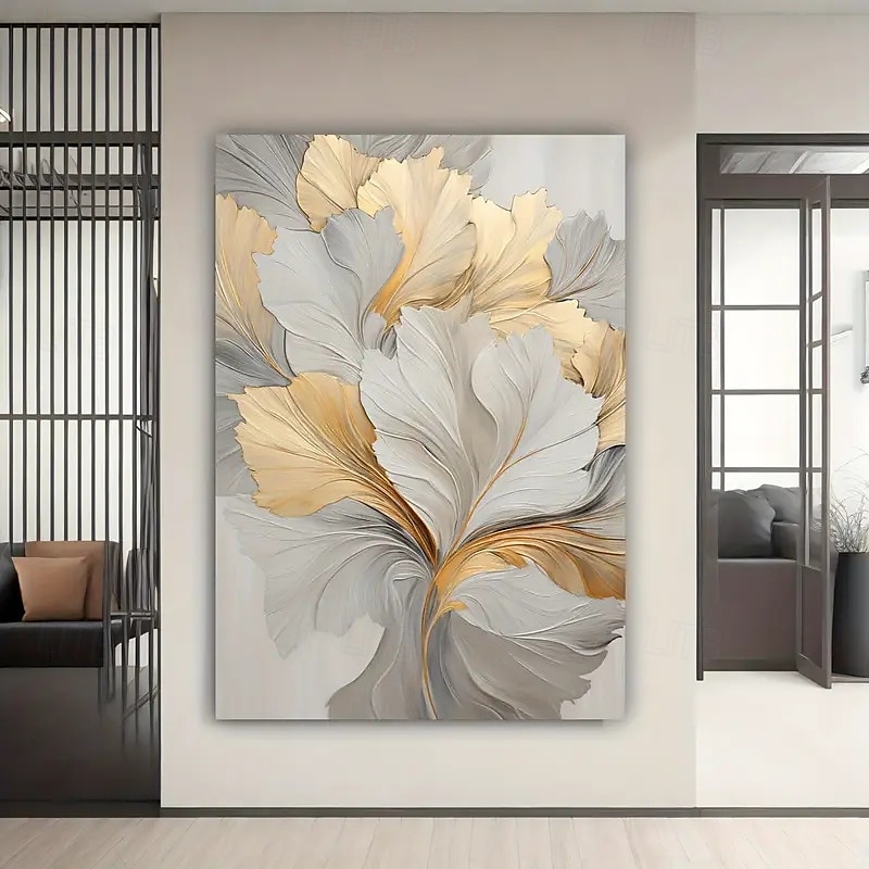 One Piece Frameless Gold Floral Canvas Wall Art Modern Abstract Flower Print Elegant Home Decor Suitable For Living Room And Bedroom Frameless 2026 - $13.49 –P1
