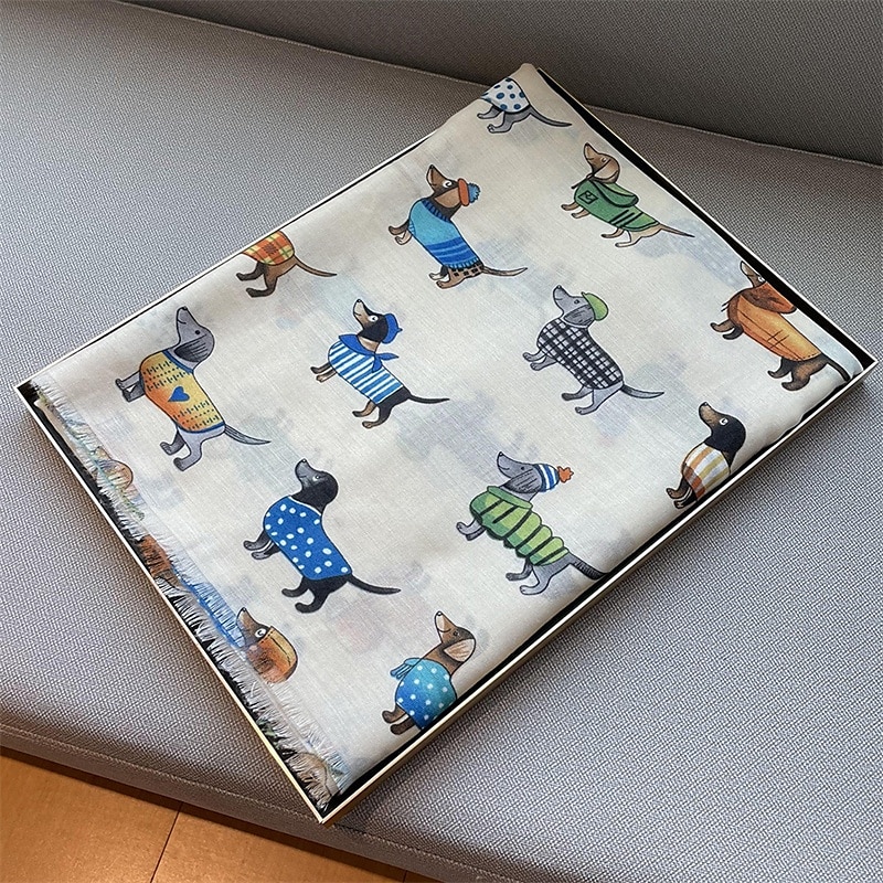 Per donna Sciarpa rettangolare Streetwear Quotidiano Data Nero Bianco Blu Sciarpa Animale del 2025 a $18.99 –P3