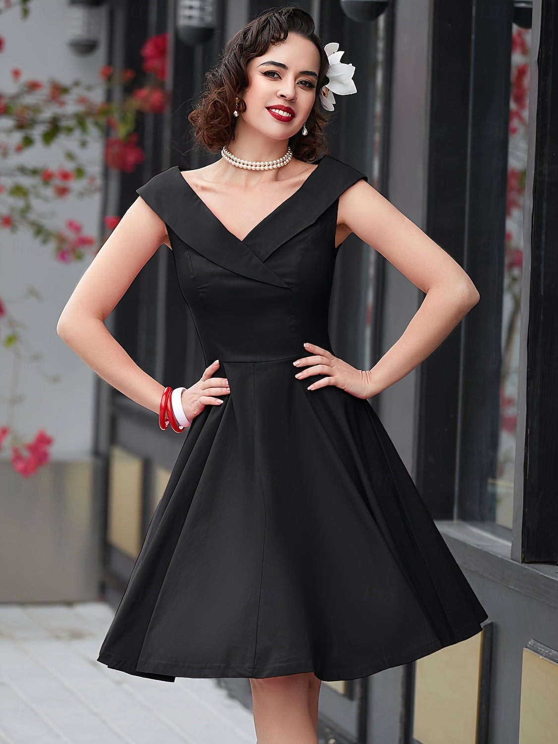 Femtiotal Cocktail klänning Vintage klänning Klänningar Flare Klänning Över axeln Maskeradkläder Dam Maskerad Fest / afton Möhippa Vuxna Klänning Hemkomstklänningar 2026 - $67.99 –P8