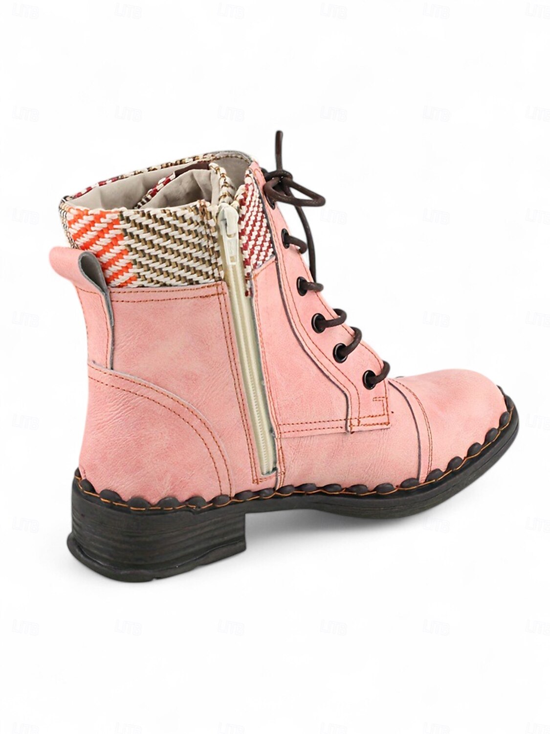 Botas femininas retrô com cadarço – botas de combate casuais vintage com acabamento em tecido para viagens de outono na fazenda, aventuras ao ar livre e estilo de rua de 2025 por $84.99 –P2