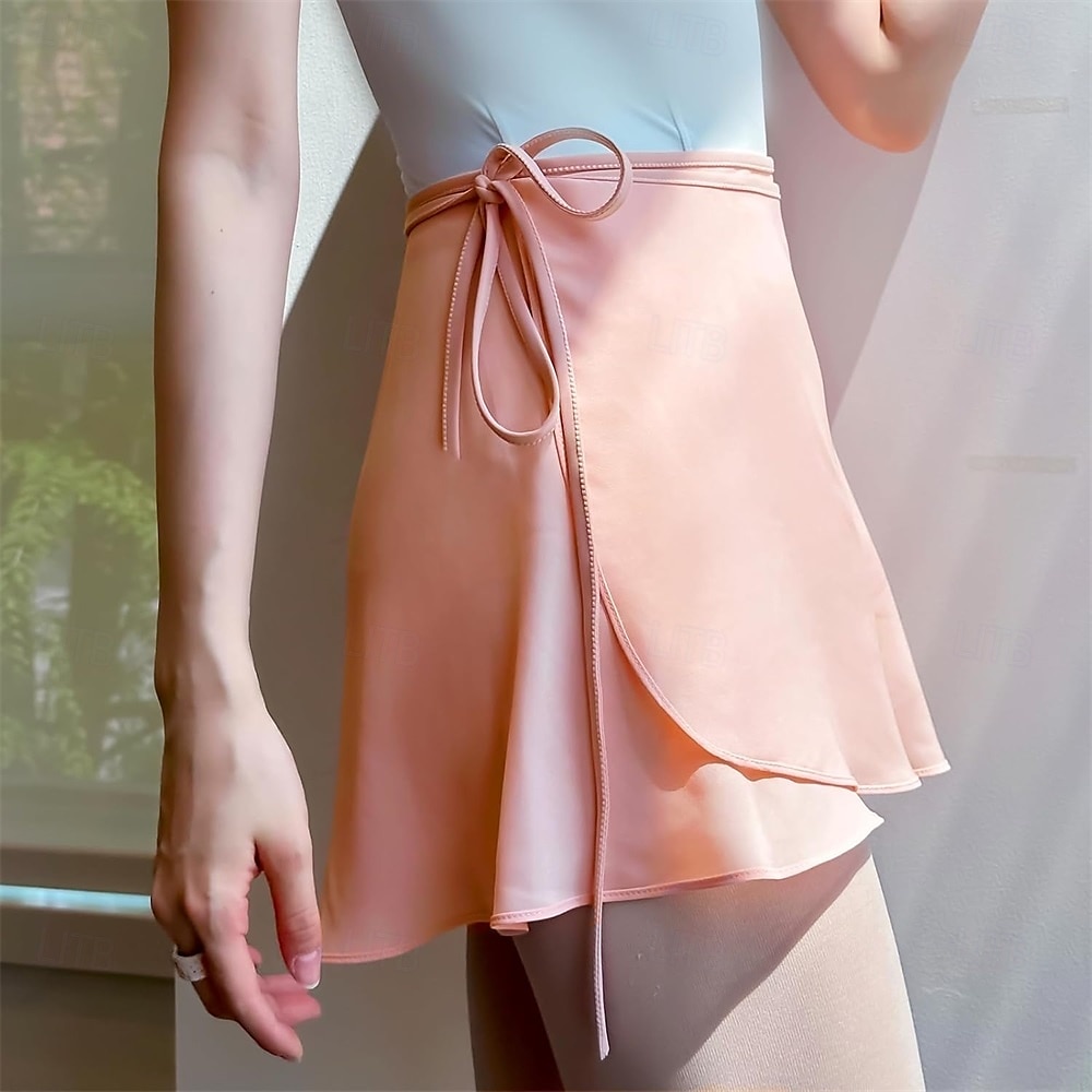 Volwassen balletdansrok, elastische taille chiffon halve rok met lintstrik, ideaal voor de training &balletopleiding 2025 - $19.49 –P2