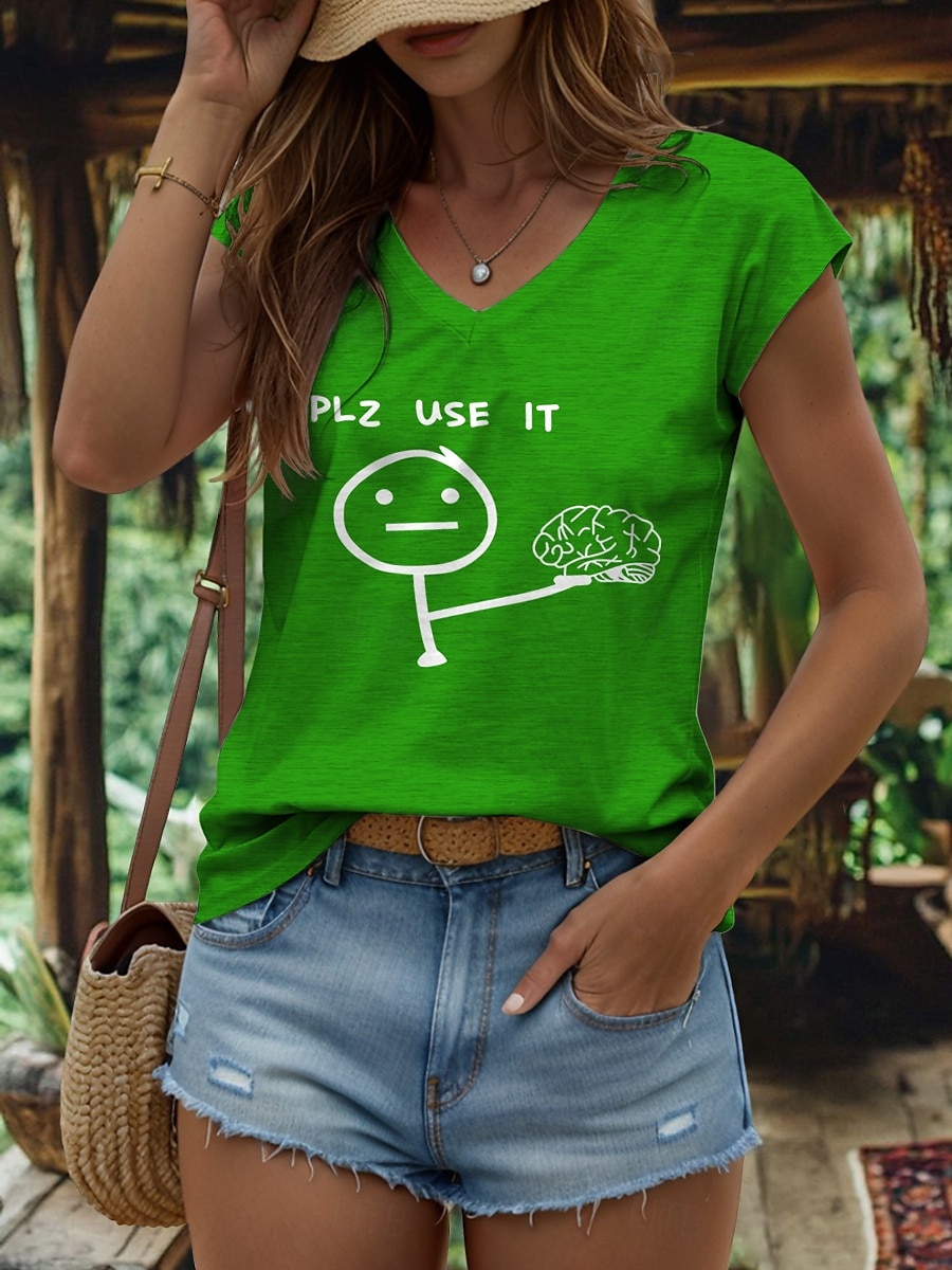 Débardeur camisole à lettres graphiques pour femmes, vintage, élégant, classique, sans manches, manches courtes, col en V, hauts classiques, vêtements de vacances quotidiens, imprimé noir, blanc, de 2025 ? $17.99 –P9