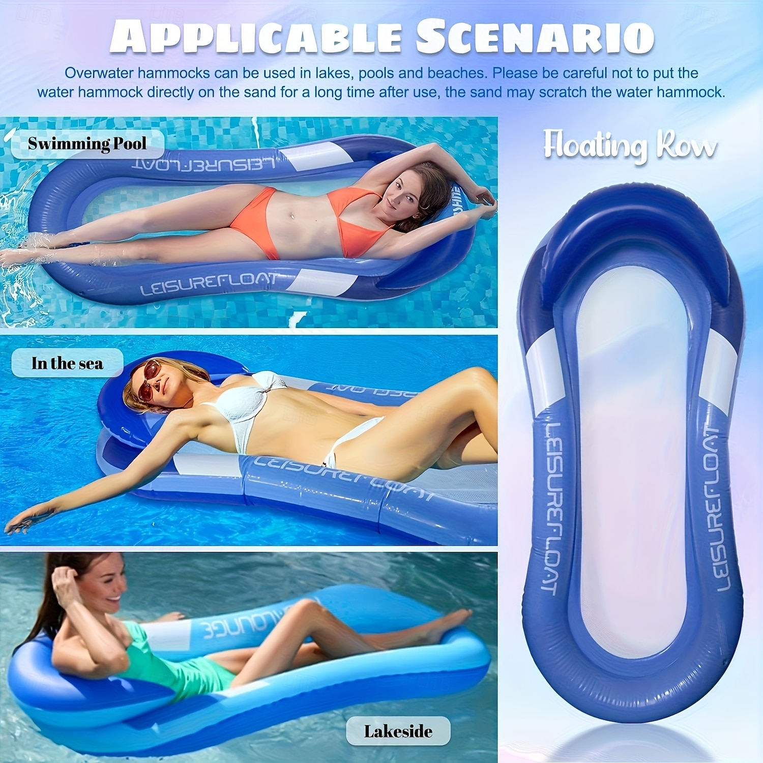 1pc Large PVC Inflatable Pool Float with Sun Hat Design - Durable Foldable and Portable for Beach and Pool Parties Pool Relaxation EssentialsPlayful Pool AccessoryDurable Pool Float 2025 - $36.99 –P8