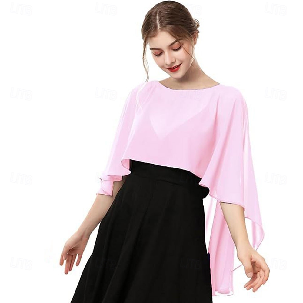 capelets voor vrouwen chiffon capes sjaals en omslagdoeken voor avondjurken bruiloft capes cover-up 2026 - $16.49 –P12