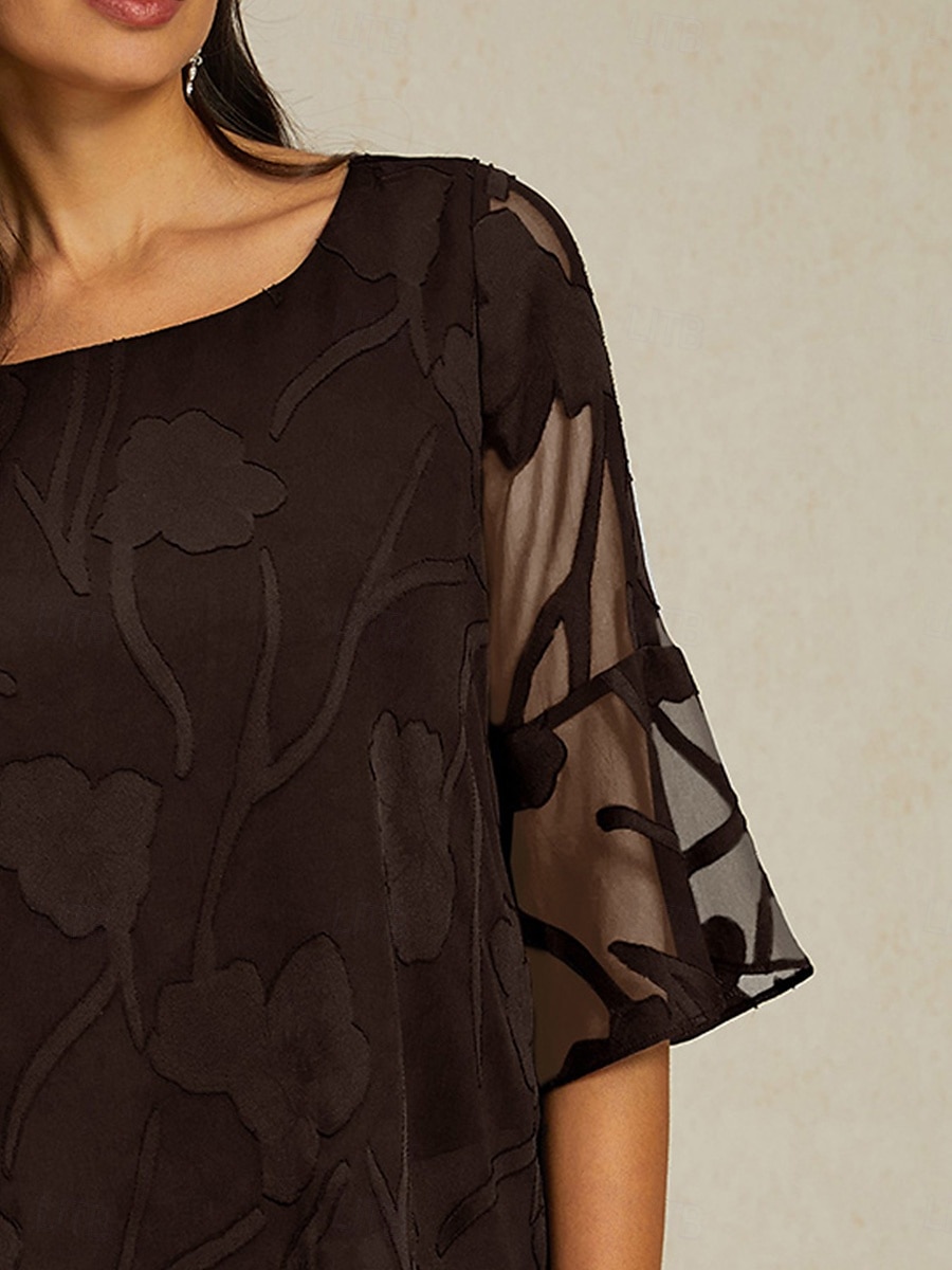 Femmes Chemise en Dentelle Chemisier Hauts Élégants Hauts en mousseline de soie Couleur Unie Fleuri Fleur Élégant Manche 3/4 Manche cloche Col carré Col Bateau Hauts Réguliers robe demoiselle d de 2025 ? $59.99 –P2