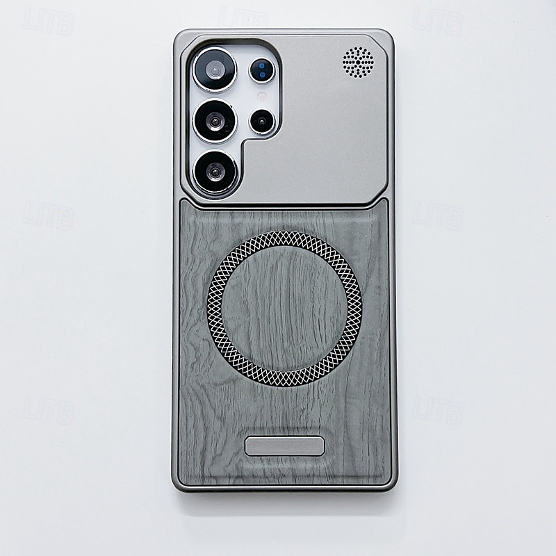 Phone Case For Samsung Galaxy S25 Ultra S24 Ultra S23 Ultra Back Cover Magnetic Shockproof Wood Grain PC 2025 - $13.99 –P1