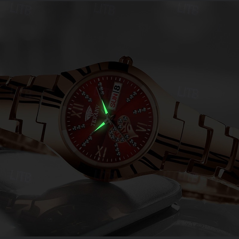 1 stuk nieuwe modieuze en trendy kalender datumweergave dames quartz horloge IPX7 waterbestendig lichtgevende legering band eenvoudig maar luxe casual leven reizen sport dames zakelijk polshorloge 2025 - $19.99 –P2