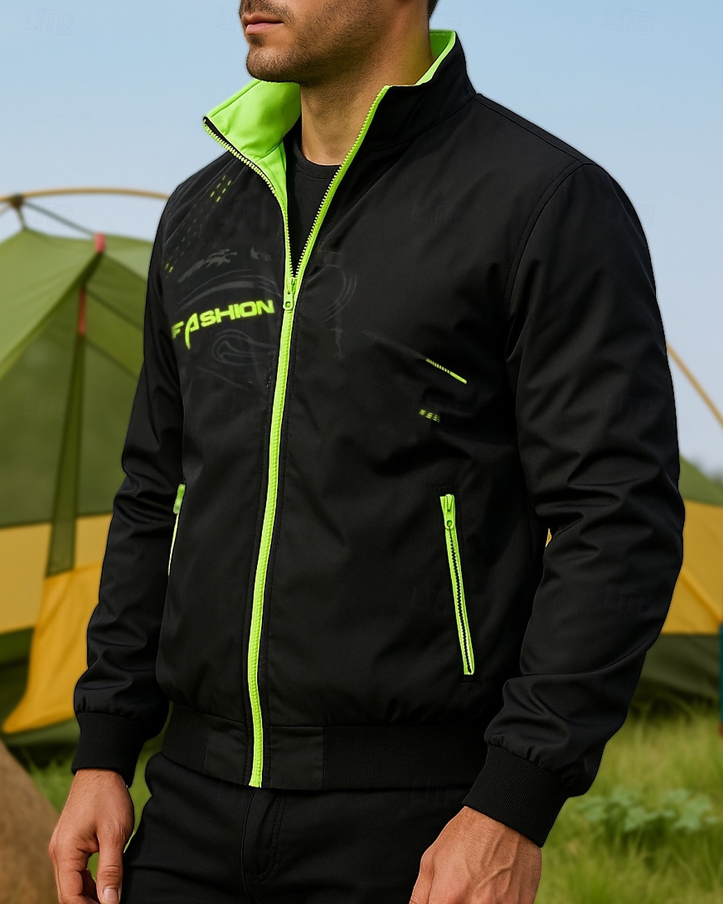 Voor heren Wandeljack Sportjas Regenjas Buiten waterdicht Sneldrogend Lichtgewicht Ademend Wandeloutfits Wandelkleding Lente Herfst Jack Tennis Golf Hardlopen Lapwerk Rood Oranje Groen 2025 - $25.99 –P3