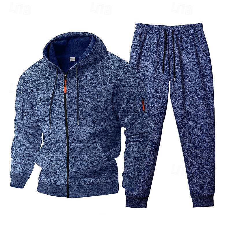 Per uomo Tuta da Ginnastica Set di abiti Set di felpe con cappuccio Felpa con Cappuccio All'aperto Quotidiano Sportivo Con zip Tasca Coulisse Semplice Rosso bordeaux Blu Grigio chiaro Poliestere del 2025 a $55.99 –P7