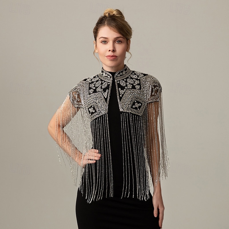 Retro Vintage Goldene Zwanziger 1920er Umhang Schals Der große Gatsby Flapper-Mädchen Pailletten Fransen Damen Weihnachten Halloween Karneval Hochzeit Abendgesellschaft Maskerade Erwachsene 2025 - $63.99 –P8