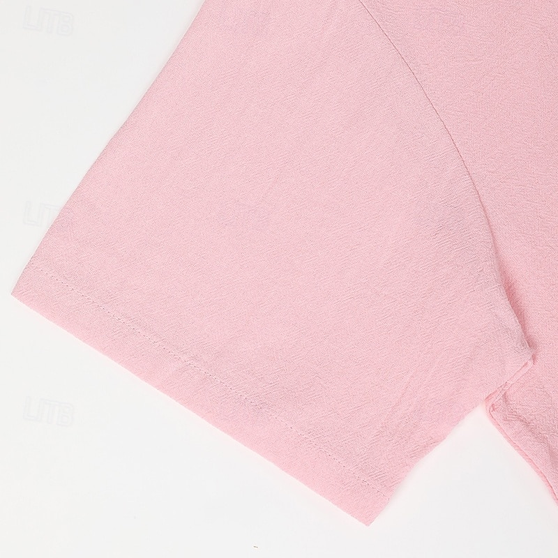 Per uomo Camicia Camicia di lino Camicia Estiva Camicia da Spiaggia Camicia con Bottoni Tartaruga Vacanza Ferie Nero Bianco Rosa Blu Manica Corta Collo ripiegato Estate Abbigliamento del 2025 a $21.99 –P4