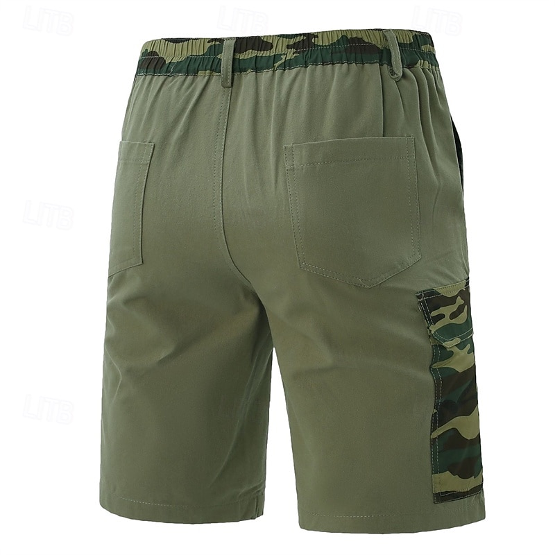 Herren Cargo-Shorts Shorts Sommershorts Patchwork Mehrere Taschen Tarnung Komfort tragbar Knielang Outdoor Sport Täglich Mode Lässig Schwarz Armeegrün 2025 - $25.99 –P3