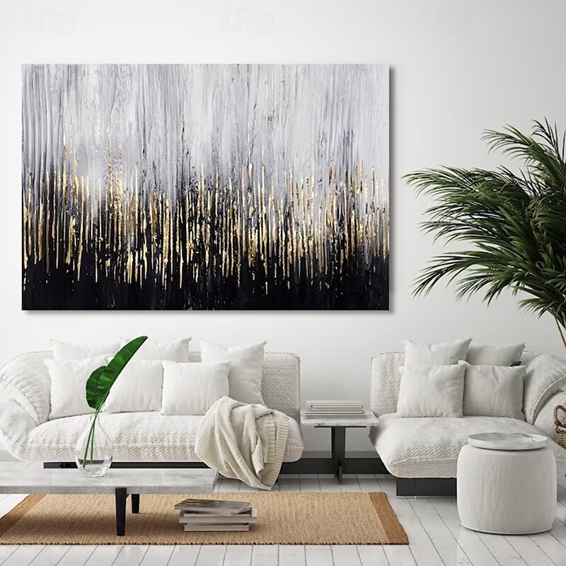 handgemachtes Ölgemälde auf Leinwand, Wandkunst, Dekoration, abstrakt, golden, für die Inneneinrichtung, gerollt, rahmenlos, ungedehntes Gemälde 2025 - $69.99 –P10