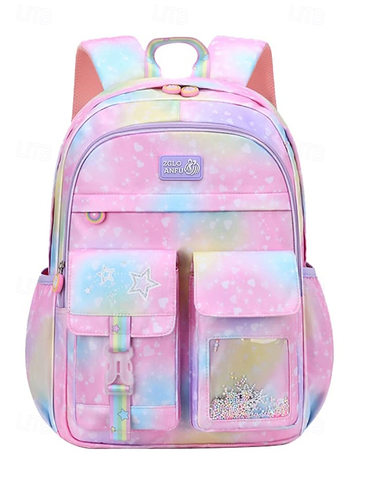 Zaino scolastico pastello arcobaleno per ragazze preadolescenti borsa per libri leggera di grande capacità con multi tasche per viaggi quotidiani a scuola elementare del 2026 a $32.99 –P3