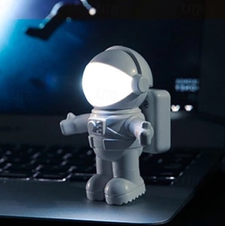 1 kpl mini astronautin usb-säädettävä seuralainen luku- ja silmäsuojavalo kytkimellä astronautin näppäimistövalon täyttövalo luova tunnelma led-valo asuntolan toimisto kannettava yövalo 2025 - $7.99 –P1