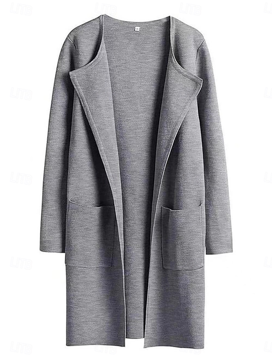 Femmes Trench Confortable Respirant Avec Poches Mode Quotidien Style OL Uni Extérieur Vacances Occasionnel Simple Boutonnage Long Revers Coupe régulière manche longue Vêtements d'extérieur Marron de 2025 ? $27.99 –P4