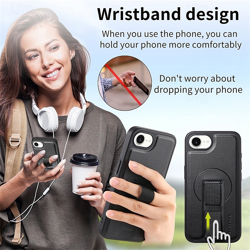Phone Case For Apple AirTag iPhone 16 Pro Max Plus iPhone 15 14 Pro Max Plus iPhone 13 Pro Max Magnetic Adsorption Wallet Case Flip Cover with Stand Holder Detachable Support Wireless Charging Retro 2025 - $25.99 –P9