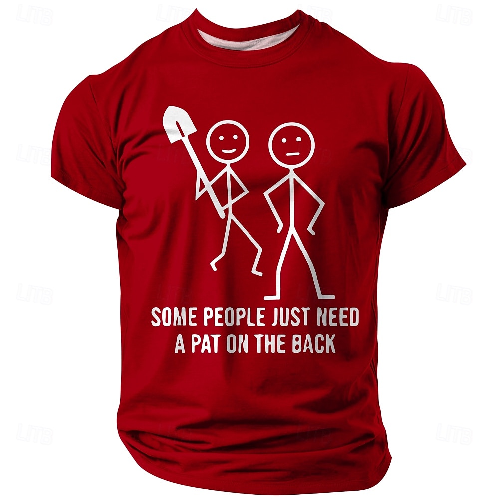 Men's Some People Just Need A Pat On The Back T Shirt Short Sleeve T shirt 3D Print Crew Neck Shirt Fashion Daily Basic Street Casual Daily Black Red Blue Clothing Apparel 2025 - $17.99 –P1