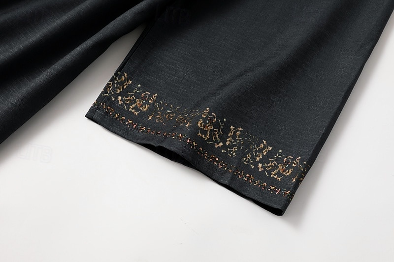 Femmes Chemises en coton et lin Chemisier occidental Uni Bohème ancien Boho manche longue Col en V Hauts Longs Quotidien Fête Patchwork Gris foncé Été de 2025 ? $21.99 –P8