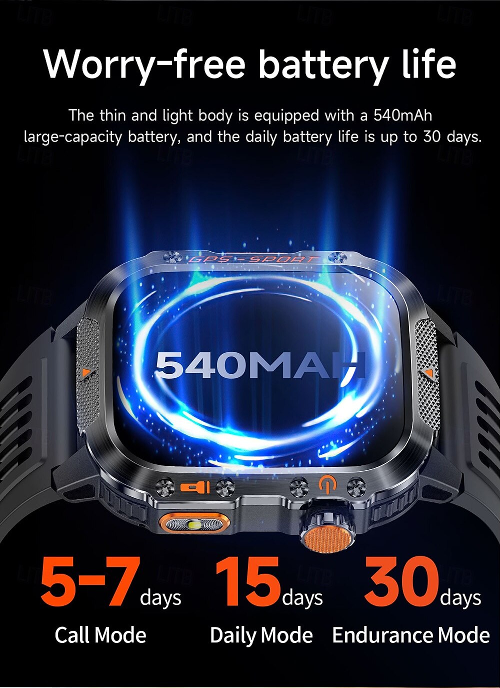 New Imosi GPS Smart Watch 2.01 Ultra HD Display Built-in GPS & Compass Make/Receive Phone Calls Smartwatch 540mAh Battery 3ATM Waterproof 2025 - $51.99 –P16