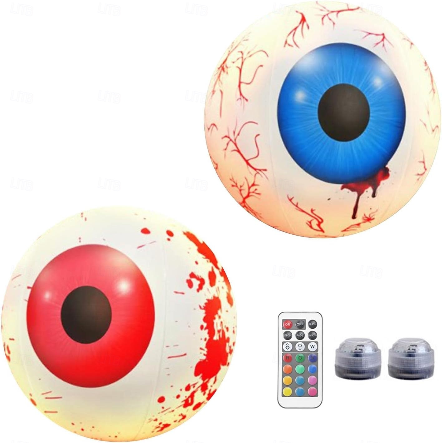 1 ks halloween 40/60cm nafukovací vzduchový model rgb oční dekorační lampa vnitřní a venkovní nádvoří zahradní párty hororová a podivná atmosféra dekorační světla 2025 - $15.99 –P27